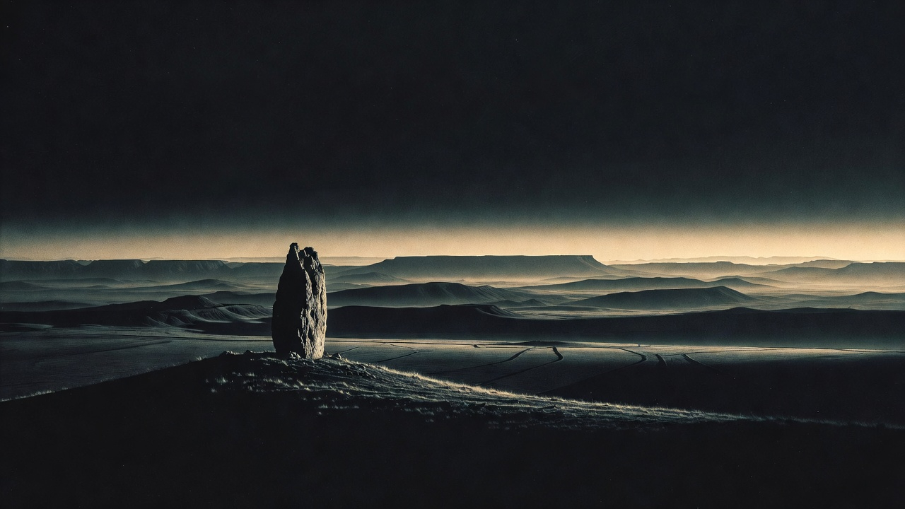 A lone megalith stands sentinel over a vast landscape, a testament to ancient human endeavors to mark and perhaps align with the subtle energies or celestial patterns of the earth. Such sites often form the nodes in proposed earth grids and ley lines.